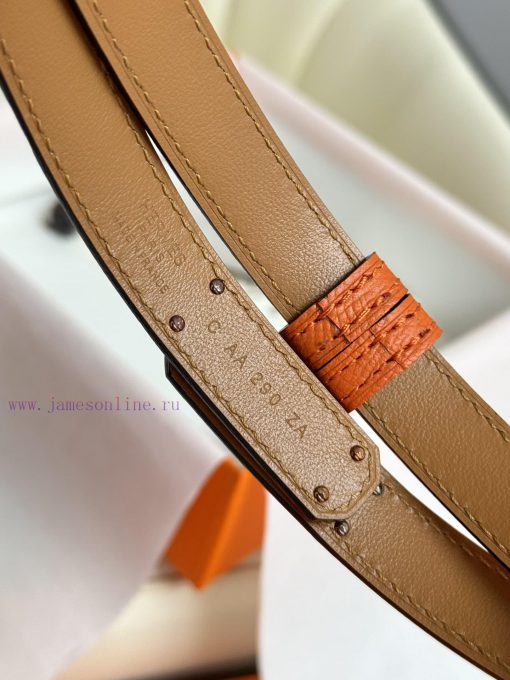 Hermes Women's BeltFull set of 1.8mm women's Kelly original imported leather K gold/platinum rtmbj160 - Image 6