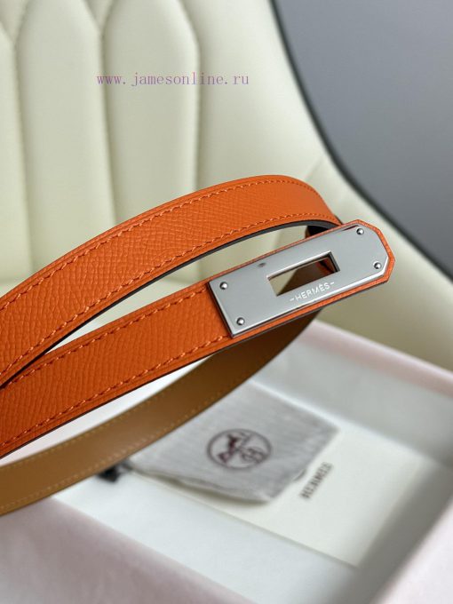 Hermes Women's BeltFull set of 1.8mm women's Kelly original imported leather K gold/platinum q1xcc1wt - Image 8