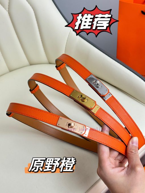 Hermes Women's BeltFull set of 1.8mm women's Kelly original imported leather K gold/platinum q1xcc1wt - Image 9