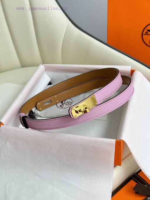 Hermes Women's BeltFull set of 1.8mm women's Kelly original imported leather K gold/platinum d5ychzzy - Image 2
