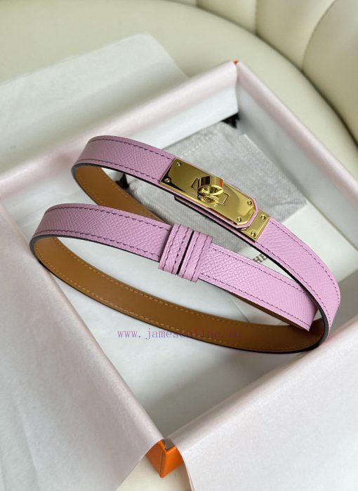 Hermes Women's BeltFull set of 1.8mm women's Kelly original imported leather K gold/platinum d5ychzzy - Image 4