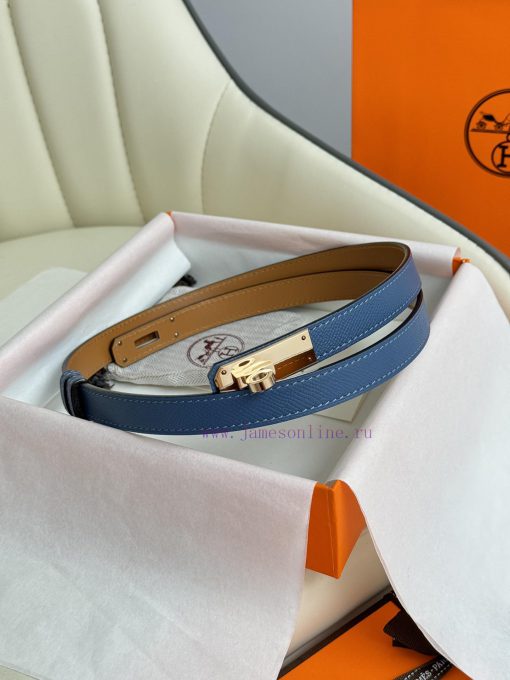 Hermes Women's BeltFull set of 1.8mm women's Kelly original imported leather K gold/platinum mn7ydji8 - Image 2