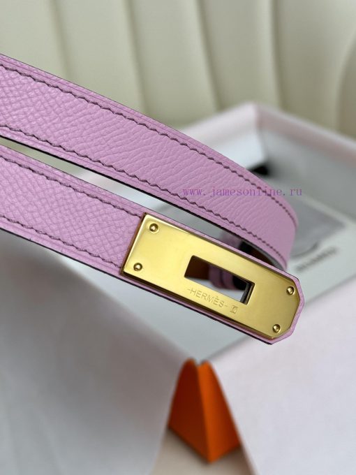 Hermes Women's BeltFull set of 1.8mm women's Kelly original imported leather K gold/platinum d5ychzzy - Image 8