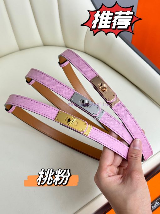 Hermes Women's BeltFull set of 1.8mm women's Kelly original imported leather K gold/platinum d5ychzzy - Image 9