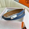 Hermes Women's BeltFull set of 1.8mm women's Kelly original imported leather K gold/platinum hv35pcd5