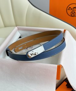 Hermes Women's BeltFull set of 1.8mm women's Kelly original imported leather K gold/platinum hv35pcd5