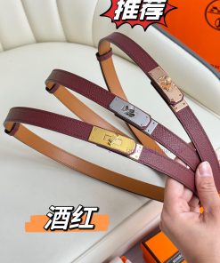 Hermes Women's BeltFull set of 1.8mm women's Kelly original imported leather K gold/platinum s0sgvymq