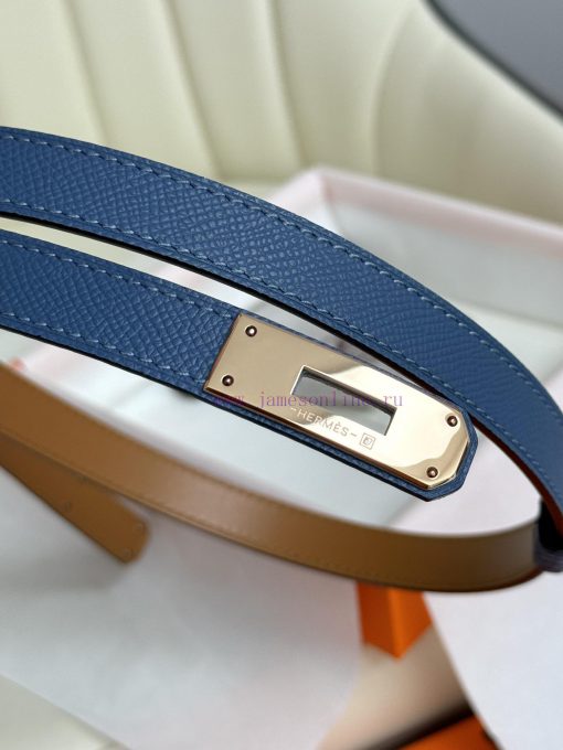 Hermes Women's BeltFull set of 1.8mm women's Kelly original imported leather K gold/platinum mn7ydji8 - Image 8