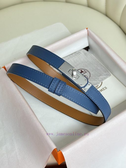 Hermes Women's BeltFull set of 1.8mm women's Kelly original imported leather K gold/platinum hv35pcd5 - Image 5