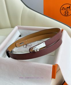 Hermes Women's BeltFull set of 1.8mm women's Kelly original imported leather K gold/platinum 1934mst6