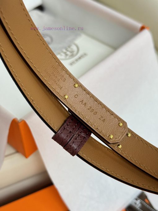 Hermes Women's BeltFull set of 1.8mm women's Kelly original imported leather K gold/platinum 1nav2rdh - Image 5