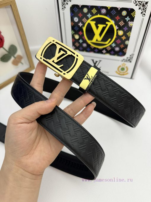 LV... Louis Vuitton automatic beltMaterial: Leather Belt with 100% Head Layer. The leather b tk08mh36 - Image 5