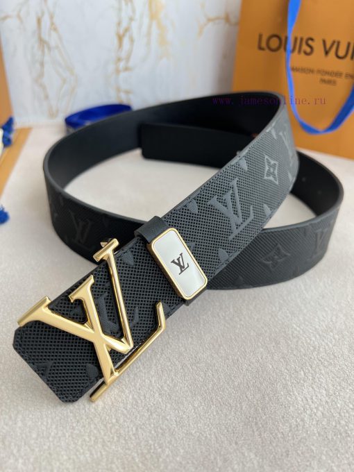 LV... Louis Vuitton Belt and BeltsBuckle, classic pure steel material buckle, top layer cowh bavja7og - Image 2