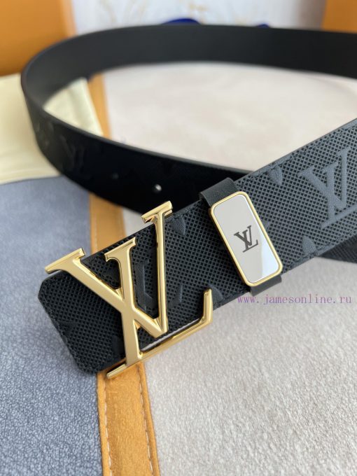 LV... Louis Vuitton Belt and BeltsBuckle, classic pure steel material buckle, top layer cowh bavja7og - Image 8