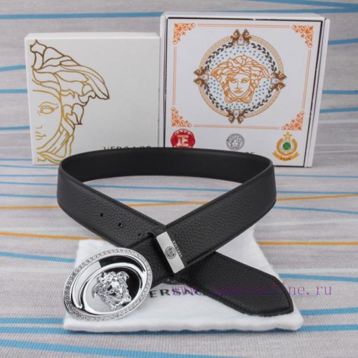 Belt belt Versace cowhide beltMen's belt material: 100% head layer cowhide belt, guaranteed 1esi56li - Image 8