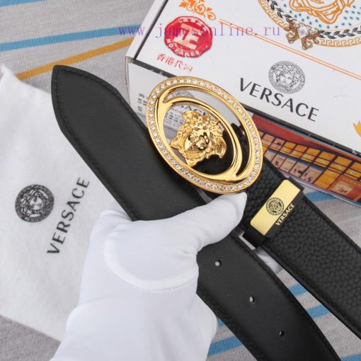 Belt belt Versace cowhide beltMen's belt material: 100% head layer cowhide belt, guaranteed 1esi56li - Image 9