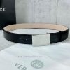 Width 4.0cm Versace Stone Pattern Sand Bottom Belt with Iconic Versace Medusa Portrait Buckl 79ngasww