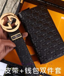 Gucci. Gucci two-piece setWooden box, belt+wallet, two-piece setGrade: Italian imported 100% 68bv79ou