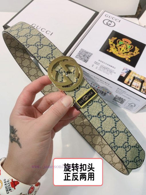 Belt Gucci Gucci double-sidedBelt made of 100% head layer cowhide, rotatable, dual color bel pxih6rsz - Image 2