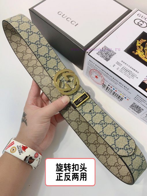 Belt Gucci Gucci double-sidedBelt made of 100% head layer cowhide, rotatable, dual color bel pxih6rsz - Image 3