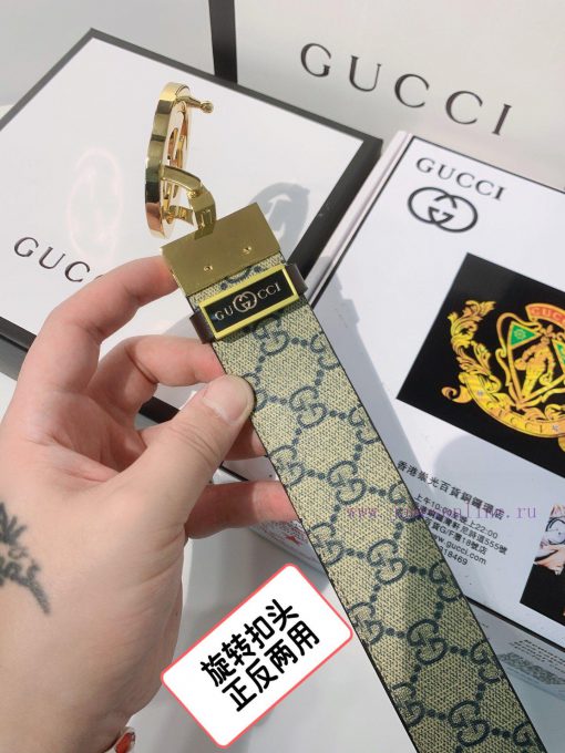 Belt Gucci Gucci double-sidedBelt made of 100% head layer cowhide, rotatable, dual color bel pxih6rsz - Image 4