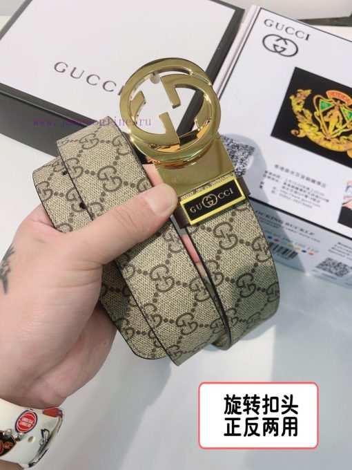 Belt Gucci Gucci double-sidedBelt made of 100% head layer cowhide, rotatable, dual color bel ik7iqeml - Image 4