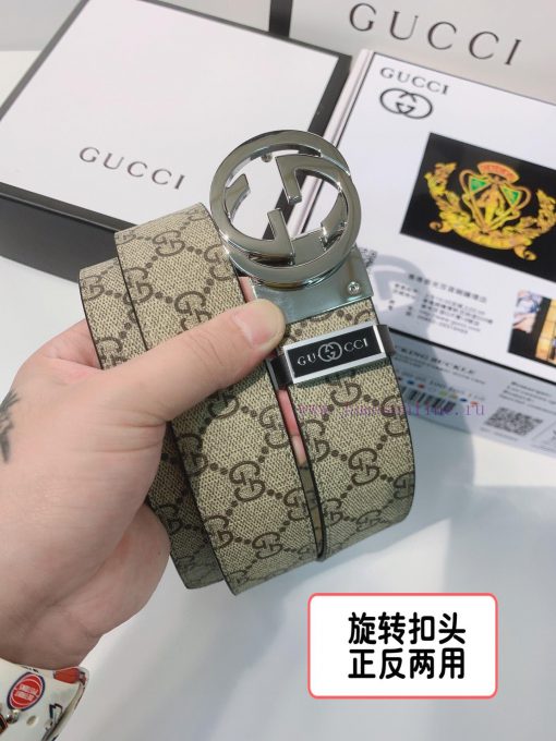 Belt Gucci Gucci double-sidedBelt made of 100% head layer cowhide, rotatable, dual color bel s6m7tx2e - Image 6
