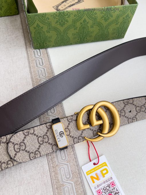 Gucci Gucci Belt ️ BeltHanging buckle, pure copper material buckle head, top layer cowhide, r6pp2u2q - Image 7