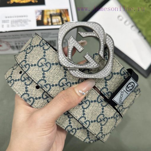 Belt Gucci Gucci ️ Diamond studdedBelt made of 100% head layer cowhide, guaranteed genuine l oyikcsrf