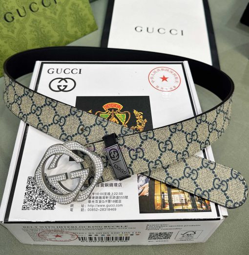 Belt Gucci Gucci ️ Diamond studdedBelt made of 100% head layer cowhide, guaranteed genuine l oyikcsrf - Image 6