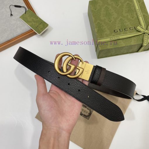 Paired with Gucci CAO2T black coffee double-sided imported Togo coarse lychee skin, width 3. 04ohdrt1 - Image 2