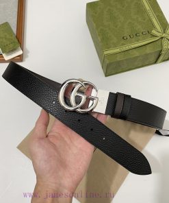 Paired with Gucci CAO2T black coffee double-sided imported Togo coarse lychee skin, width 3. xmxqqzr9