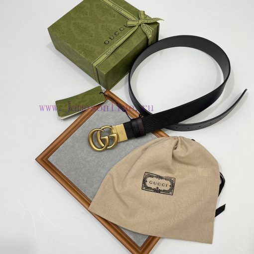 Paired with Gucci CAO2T black coffee double-sided imported Togo coarse lychee skin, width 3. 04ohdrt1 - Image 8