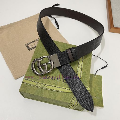 Paired with Gucci CAO2T black coffee double-sided imported Togo coarse lychee skin, width 3. pfi0fbca - Image 4