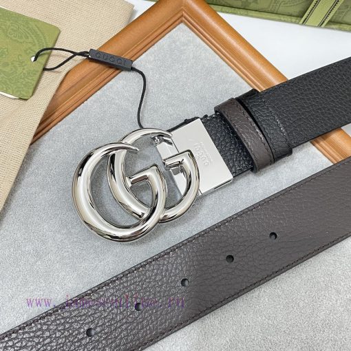 Paired with Gucci CAO2T black coffee double-sided imported Togo coarse lychee skin, width 3. xmxqqzr9 - Image 5