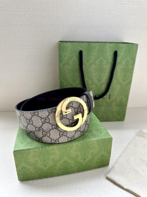 This double-sided belt from GUCCI, with a width of 3.8cm, cleverly combines GG Supreme canva fdn4rcs4 - Image 5