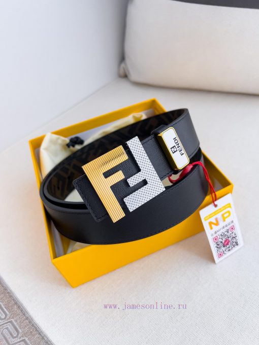 Fendi FENDI ️ Belt and beltBuckle, original classic pure copper boutique letter buckle, phot xismuic1 - Image 2