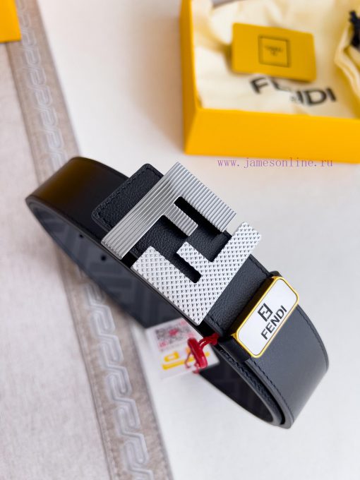 Fendi FENDI ️ Belt and beltBuckle, original classic pure copper boutique letter buckle, phot w8gkyniq - Image 3