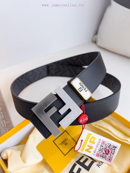 Fendi FENDI ️ Belt and beltBuckle, original classic pure copper boutique letter buckle, phot w8gkyniq - Image 4