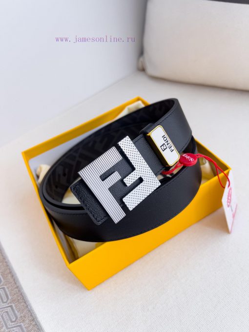 Fendi FENDI ️ Belt and beltBuckle, original classic pure copper boutique letter buckle, phot nrn979xi - Image 2