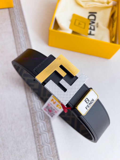 Fendi FENDI ️ Belt and beltBuckle, original classic pure copper boutique letter buckle, phot nrn979xi - Image 4