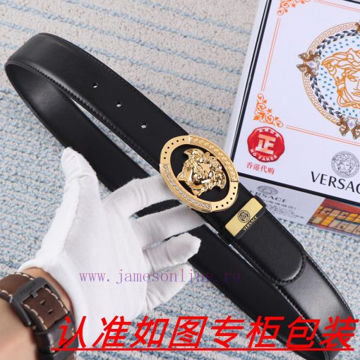 Versace Belt ️ BeltThe material is made of 100% top layer cowhide, ensuring that 24k pure st o54hqmm6 - Image 7