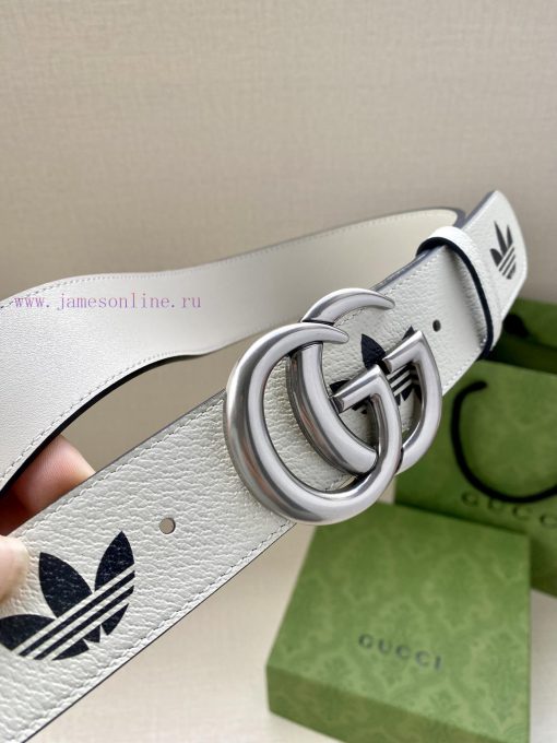 As one of the adidas x Gucci collaboration series, the 4.0cm GUCCI leather belt is adorned w r1k5ub92 - Image 3