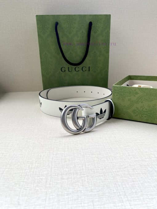As one of the adidas x Gucci collaboration series, the 4.0cm GUCCI leather belt is adorned w r1k5ub92 - Image 6