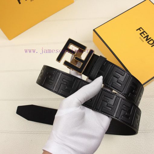 FENDI's 40MM wide logo design with a wide belt, original double-sided FF buckle, imported or 7dgix4cb - Image 7