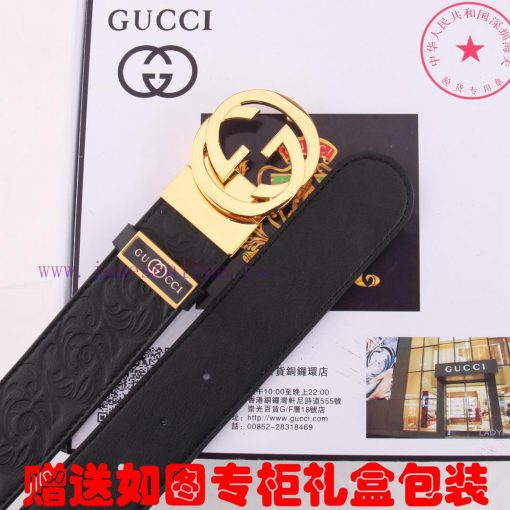 Belt Gucci Gucci double-sidedBelt made of 100% head layer cowhide, rotatable, dual color bel rcehpe38 - Image 9
