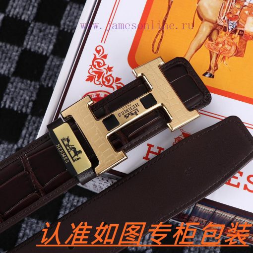 Men's belt HermesMen's leather belt is made of 100% head layer cowhide, ensuring that the 24 zm4m1z54 - Image 9