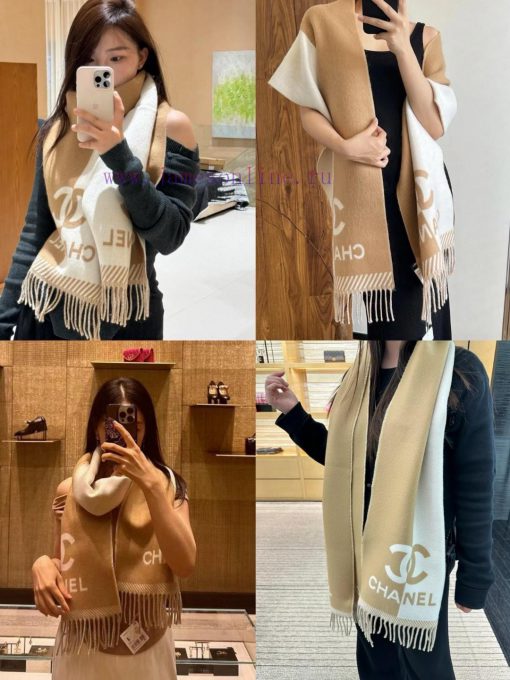 New Beauty Flipped [Tears] The Double C Color blocked Logo Long Scarf, a palace level premiups8yvrj4
