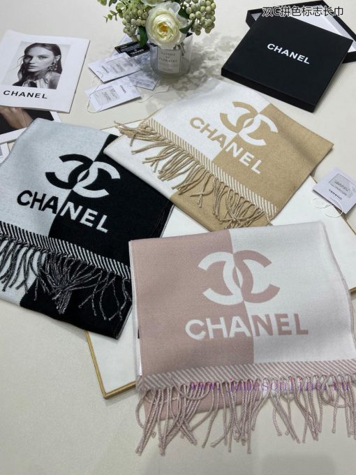 New Beauty Flipped [Tears] The Double C Color blocked Logo Long Scarf, a palace level premiups8yvrj4 - Image 15