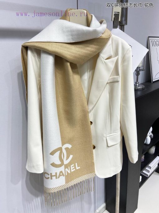 New Beauty Flipped [Tears] The Double C Color blocked Logo Long Scarf, a palace level premiups8yvrj4 - Image 20